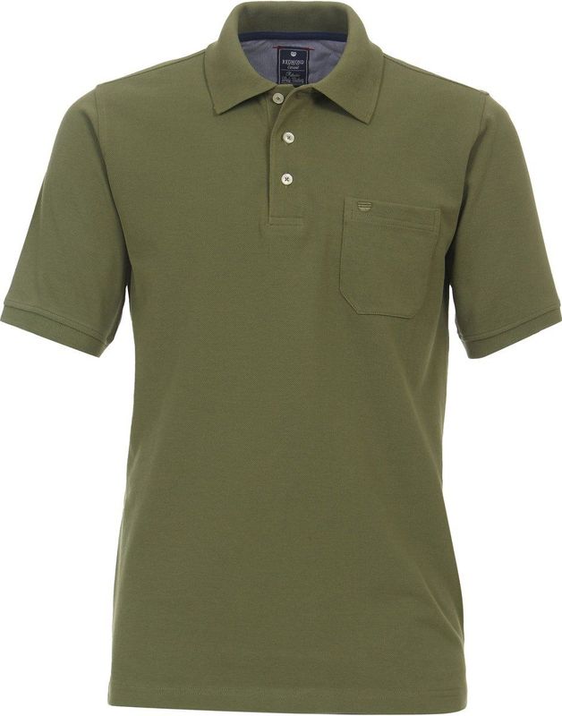Redmond regular fit heren polo, pique, groen