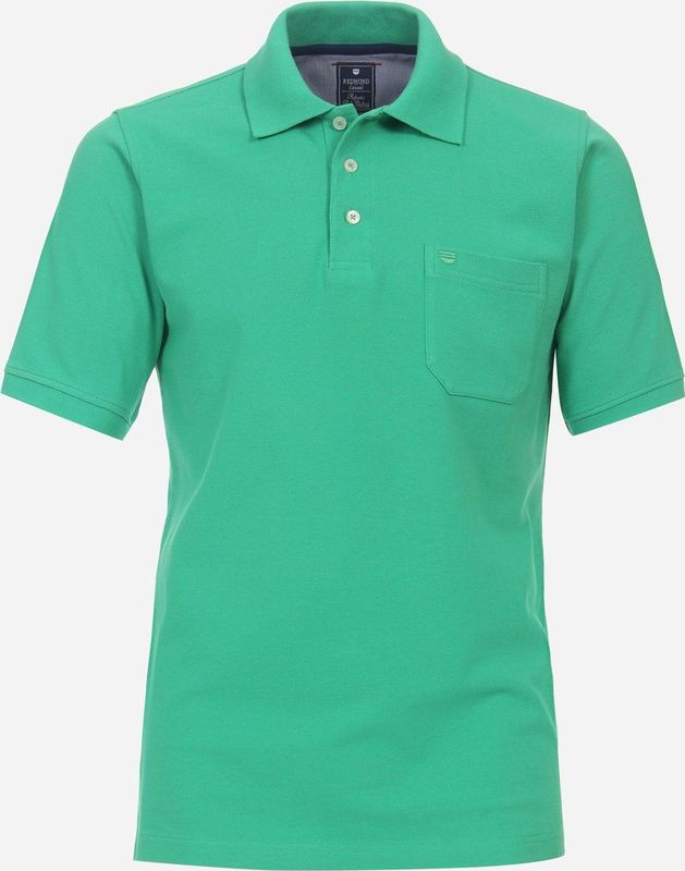 Redmond regular fit heren polo, pique, groen
