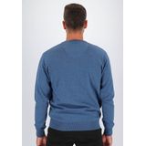 Redmond - Heren Trui - Blauw - Katoen - O-hals - Middeldik