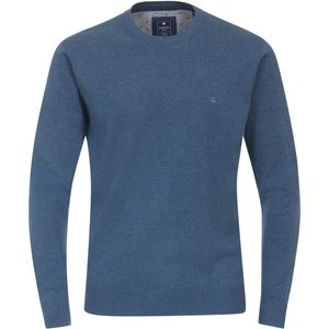 Redmond - Heren Trui - Blauw - Katoen - O-hals - Middeldik