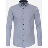 Redmond - Multicolor Fantasie - Overhemd - Blauw met Wit Mini Dessin - 100% Katoen - Strijkvriendelijk