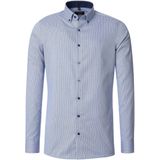 Redmond - Multicolor Fantasie - Overhemd - Blauw met Wit Mini Dessin - 100% Katoen - Strijkvriendelijk