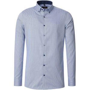 Redmond - Multicolor Fantasie - Overhemd - Blauw met Wit Mini Dessin - 100% Katoen - Strijkvriendelijk