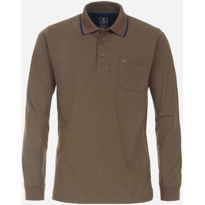 Redmond heren sweatshirt sweatstof, polo kraag, bruin dessin (middeldik)