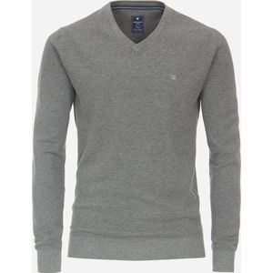 Redmond heren trui katoen, V-hals, grijs (middeldik)