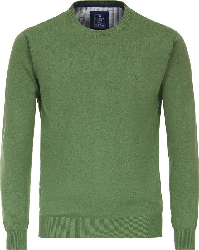 Redmond heren trui katoen - O-hals - groen (middeldik)