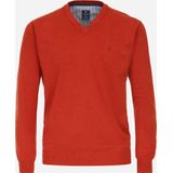 Redmond heren trui katoen - V-hals - terracotta (middeldik)