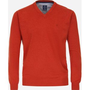Redmond heren trui katoen - V-hals - terracotta (middeldik)