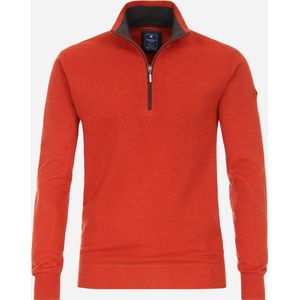 Redmond heren schipperstrui katoen - opstaande kraag - terracotta (middeldik)