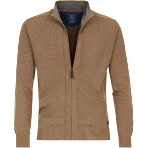 Redmond - Heren Vest - Camel - Katoen - Opstaande Kraag