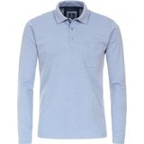 Redmond - Regular Fit - Polo - Blauw - Lange Mouw, Pique, Borstzak