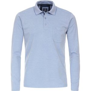 Redmond - Regular Fit - Polo - Blauw - Lange Mouw, Pique, Borstzak
