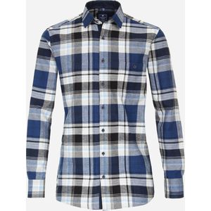 Redmond - Comfort Fit Overhemd - Blauw - Poplin - Lange Mouwen