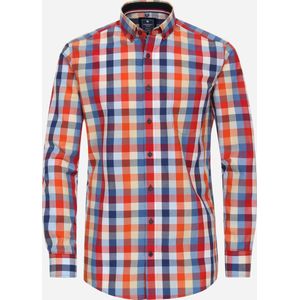 Redmond - Comfort Fit - Overhemd - Rood Geruit - Popeline, Easy Iron