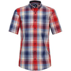 3 voor 99 | Redmond comfort fit overhemd, korte mouw, popeline, rood geruit