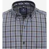 Overhemd - Multicolor Geruit - Katoen - Korte Mouwen - Button Down Kraag