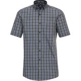 Overhemd - Multicolor Geruit - Katoen - Korte Mouwen - Button Down Kraag