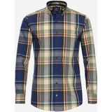 3 voor 99 | Redmond comfort fit overhemd, popeline, blauw geruit