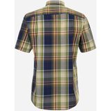 Redmond - Comfort Fit Overhemd - Blauw Geruit - Korte Mouw - Popeline