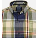 Redmond - Comfort Fit Overhemd - Blauw Geruit - Korte Mouw - Popeline