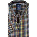 Redmond - Overhemd - Bruin Geruit - Korte Mouwen - Strijkvriendelijk