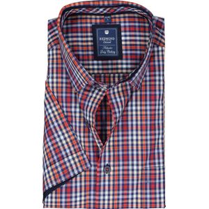 Redmond - Overhemd - Rood Geruit - Korte Mouw - Strijkvriendelijk