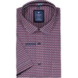 Redmond - Overhemd - Rood - Korte Mouw - Popeline - Strijkvriendelijk