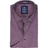 Redmond - Overhemd - Rood - Korte Mouw - Popeline - Strijkvriendelijk