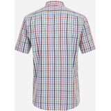 3 voor 99 | Redmond comfort fit overhemd, korte mouw, popeline, blauw geruit