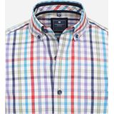 3 voor 99 | Redmond comfort fit overhemd, korte mouw, popeline, blauw geruit