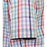 3 voor 99 | Redmond comfort fit overhemd, korte mouw, popeline, blauw geruit