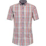 3 voor 99 | Redmond comfort fit overhemd, korte mouw, popeline, rood geruit