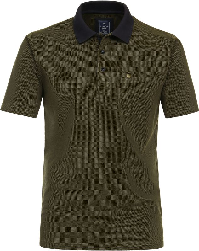 Redmond regular fit heren polo, structuur, groen
