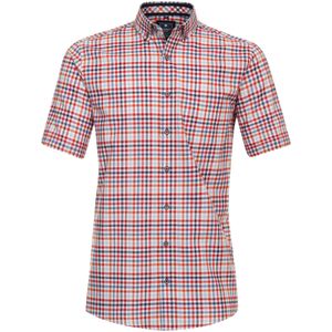 3 voor 99 | Redmond comfort fit overhemd, korte mouw, Oxford, rood geruit