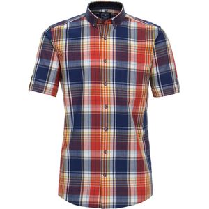 3 voor 99 | Redmond modern fit overhemd, korte mouw, chambray, rood geruit