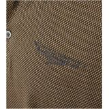 Redmond regular fit heren polo, structuur, bruin