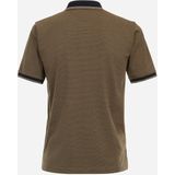 Redmond regular fit heren polo, structuur, bruin