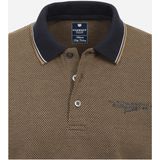 Redmond regular fit heren polo, structuur, bruin
