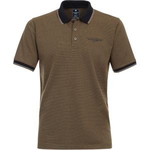Redmond regular fit heren polo, structuur, bruin