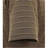 Redmond - Regular Fit - Polo - Bruin Gestreept - Katoen/Polyester, Korte Mouwen, Borstzak