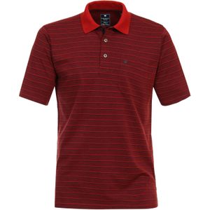Redmond - Regular Fit - Heren Polo - Rood Gestreept - Korte Mouwen - Pique Kwaliteit