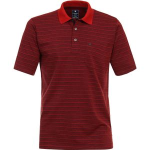 Redmond - Regular Fit - Polo - Rood Gestreept - Korte Mouwen - Pique Kwaliteit