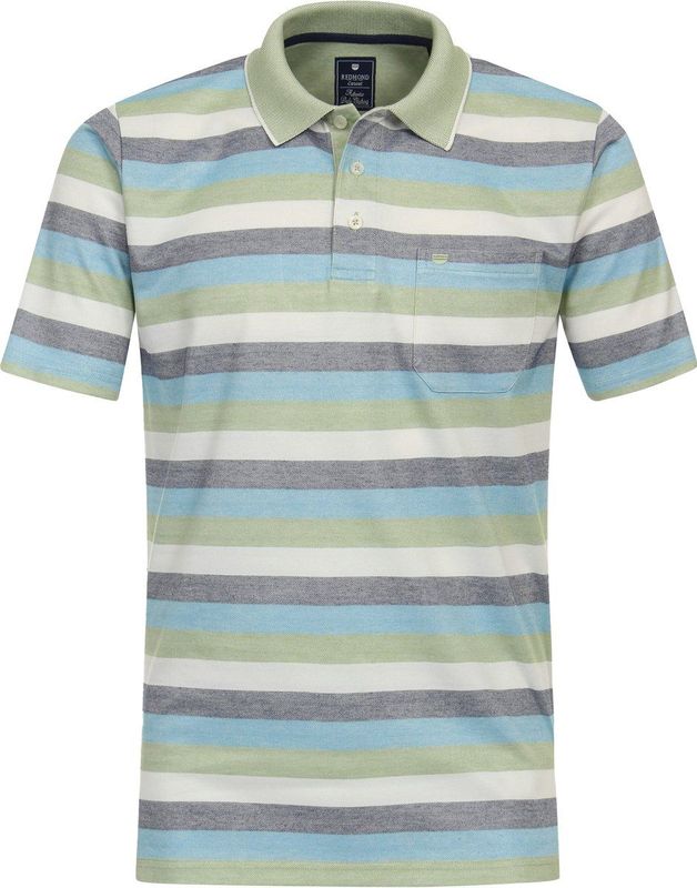 Redmond - Regular Fit Polo - Korte Mouwen - Blauw - Piqué
