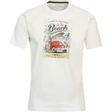 Redmond regular fit T-shirt, korte mouw O-hals, wit (met print)
