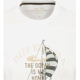 Redmond regular fit T-shirt, korte mouw O-hals, wit (met print)