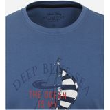 Redmond regular fit T-shirt, korte mouw O-hals, blauw (met print)