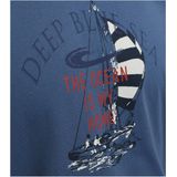 Redmond regular fit T-shirt, korte mouw O-hals, blauw (met print)