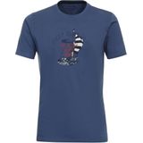 Redmond regular fit T-shirt, korte mouw O-hals, blauw (met print)