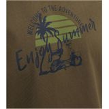 Redmond regular fit T-shirt, korte mouw O-hals, groen (met print)