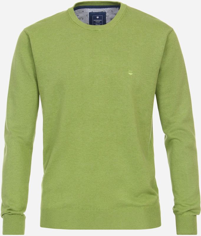 Redmond heren trui katoen, O-hals, groen (middeldik)